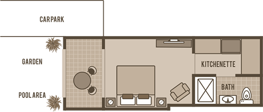 Poolside Studio Floorplan